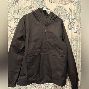 Men's Black Hooded Rain Jacket